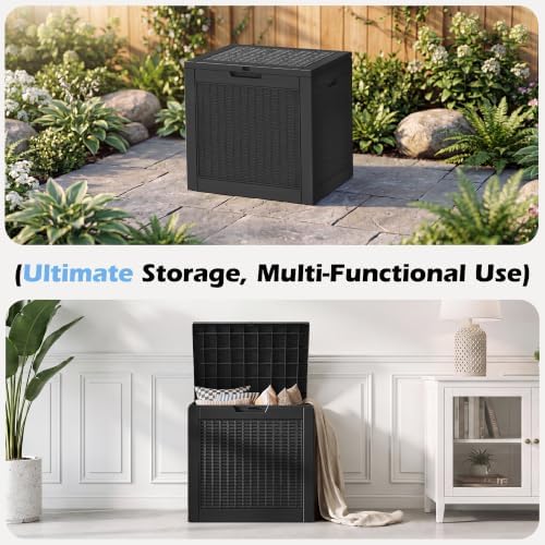 35 gallon outdoor storage box waterproof deck box, package contents