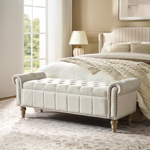 hulala home farmhouse storage bench, ivory, package contents