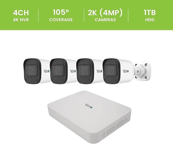 Ultra Blue Series 4CH 4K POE H.265 NVR, 1TB & 4X 2K Indoor/Outdoor IR Cameras - Image 3