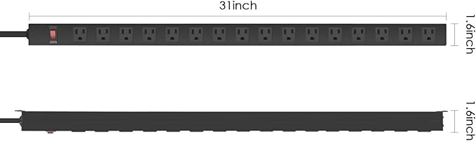 Metal Wall Mount Power Strip, Mountable Power Outlet, Aluminum Alloy Mount - Image 2