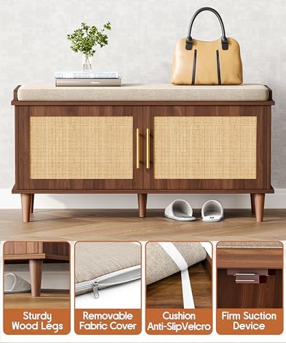 akxomel 39.4" rattan shoe storage bench 2 doors, package contents