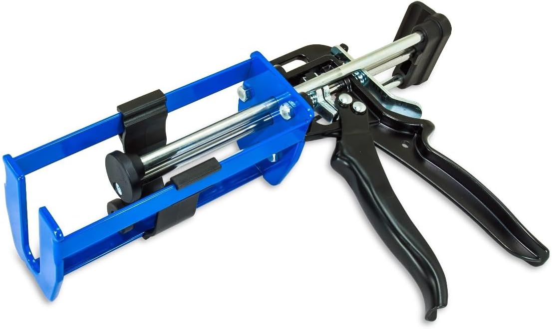 200mL 1:1 and 2:1 Dual Cartridge Applicator Gun for Dispensing Panel Bond Adhesive, Fillers, Structural Epoxy, Plastic Repair Epoxy and Adhesives