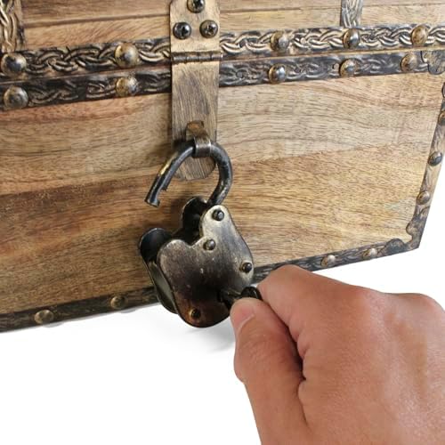 nautical cove antiqued finished wood treasure chest with, package contents