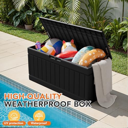 78 gallon deck box outdoor indoor waterproof storage, package contents