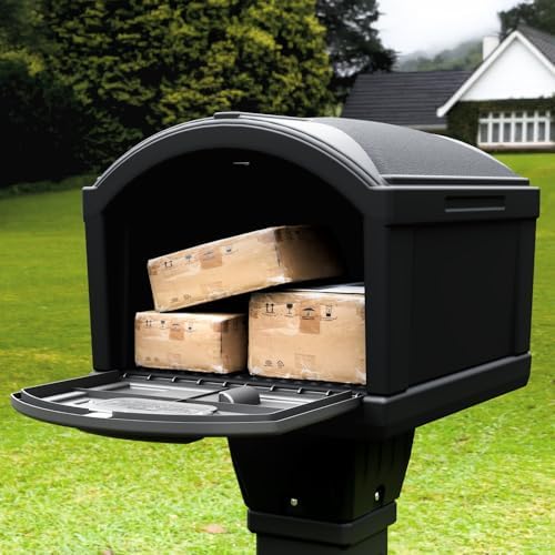 Simplay3 USPS T4 Extra Large Capacity XL Mailbox and Post Cover with Durable Double-Wall Construction, Weather-Resistant Design, Black, Made in the USA