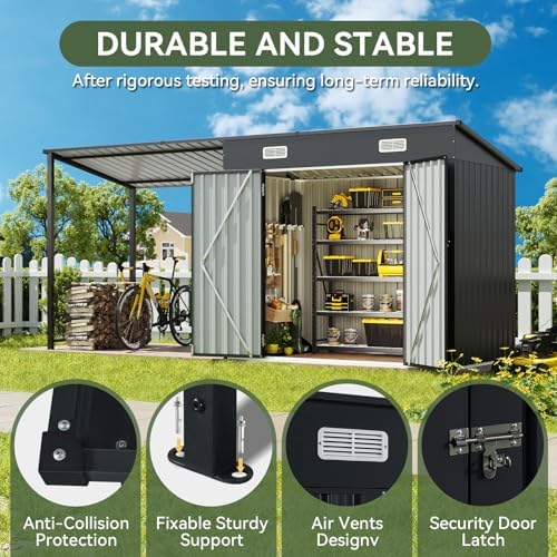 aoxun 6x4ft outdoor storage shed & hardtop gazebo, package contents