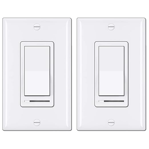 BESTTEN 2 Pack Dimmer Light Switch, Universal Lighting Control, Single Pole or by BESTTEN