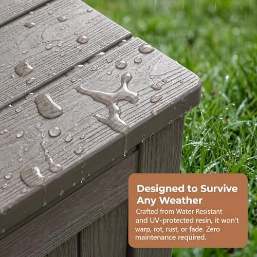 148 gallon resin deck box - outdoor storage on a desk or shelf