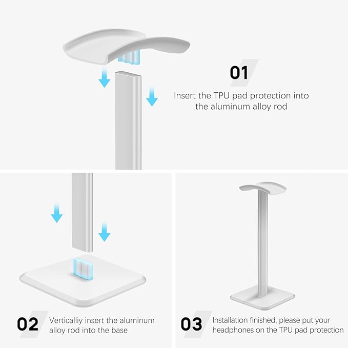 JIKIOU Headphone Stand Gaming Headset Holder Universal Aluminum Metal - Image 4