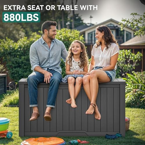 yitahome 240 gallon extra large outdoor storage deck on a desk or shelf
