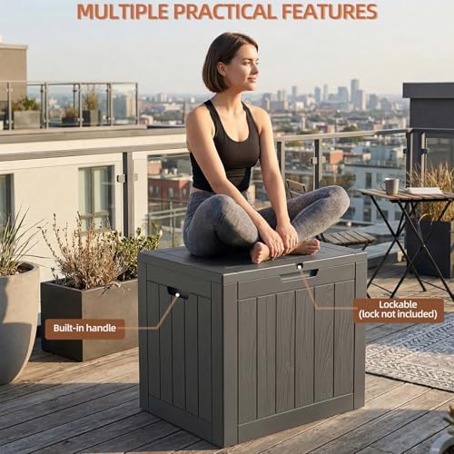 efu outdoor storage box 45 gallon deck box showing dimensions