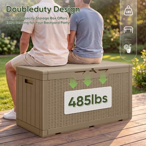 flamaker outdoor storage box 100 gallon waterproof resin, close-up detail
