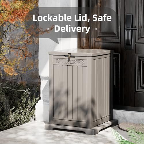 lhbgo package delivery box for outside, 48 gallon, close-up detail