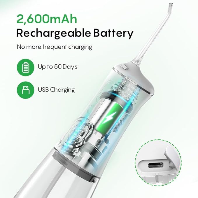 FRESKO Water Dental Flosser for Teeth, 300ML Cordless Flosser - Image 5