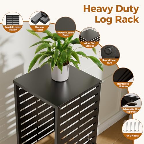 4ft firewood rack，fire wood log holder as indoor, view 9