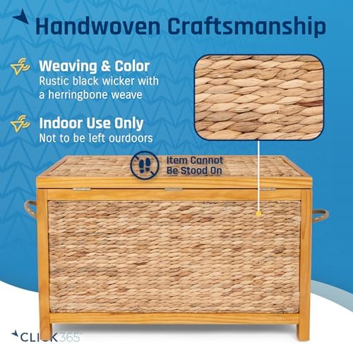 click365 wilson wicker storage trunk with lid, 30, package contents