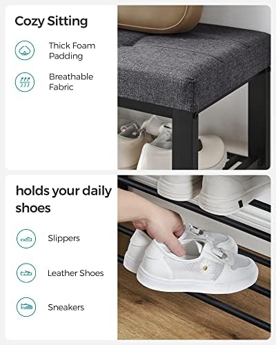songmics shoe bench, storage bench, entryway bench with, package contents