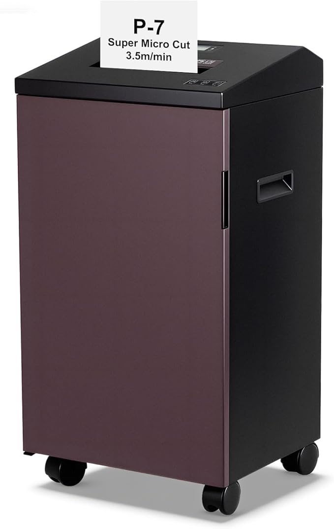 P-7 High Security Paper Shredder Heavy Duty, 5-Sheet Super Micro Cut, 11.9 by Wingwise