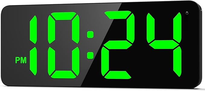 LED Digital Wall Clock with Large Display, Big Digits, Auto-Brightness by DigitalClocks