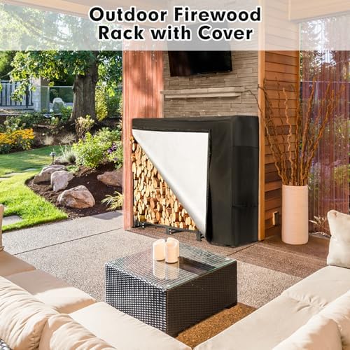 nalone 4ft outdoor firewood rack with cover, heavy on a desk or shelf