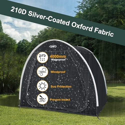 unp bike storage shed tent, waterproof bike storage on a desk or shelf