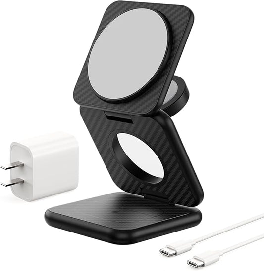KU XIU X40 Plus Foldable Magnetic Wireless Charger, Portable 3 in 1 Charging by KUXIU