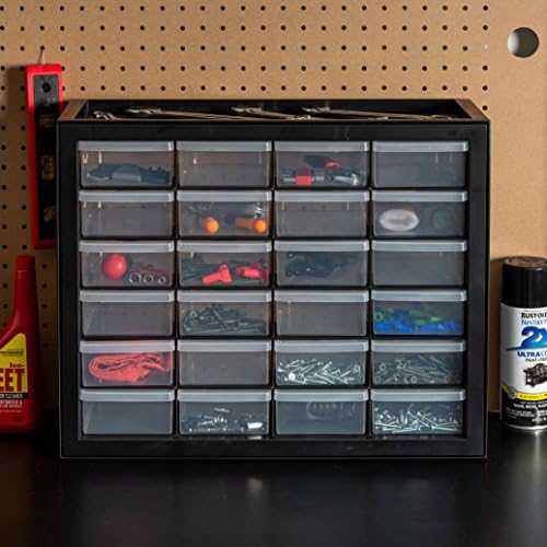 iris usa 24-drawer plastic storage cabinet, teacher toolbox shown in use