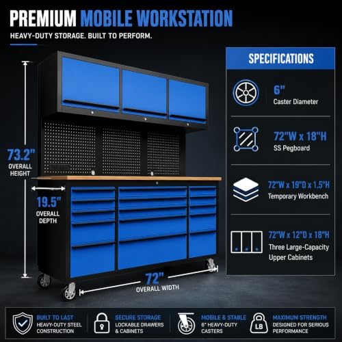 chetto c 72 inch tool chest tool box, package contents
