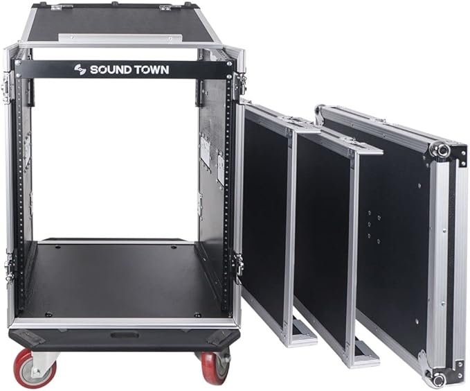 Sound Town Heavy-Duty 1/2" Plywood 14U PA DJ Pro Audio Rack/Road ATA Case - Image 3