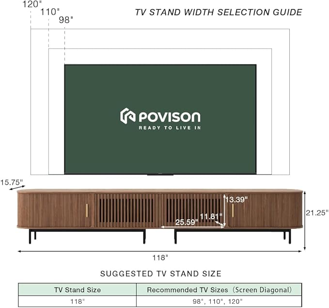 POVISON Sliding Tambour Door TV Stand - Image 3