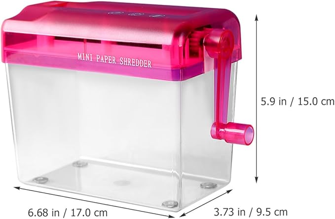 Healvian Manual Paper Shredder Small Desktop Handheld Red Compact Office and - Image 7