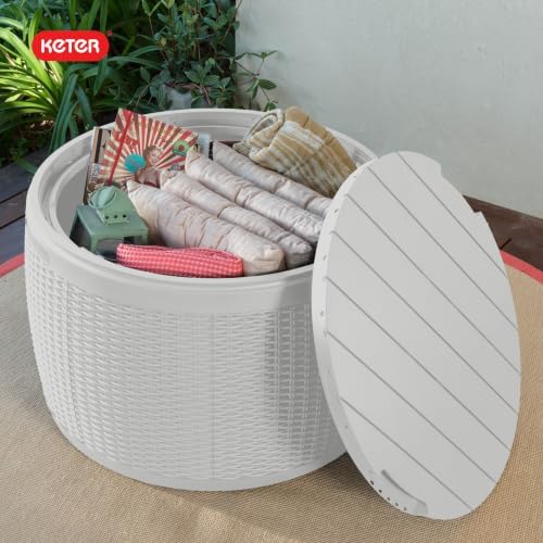 keter circa 37 gallon resin deck box stool, view 11