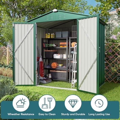 gizoon 6 x 4 ft outdoor storage shed, view 9