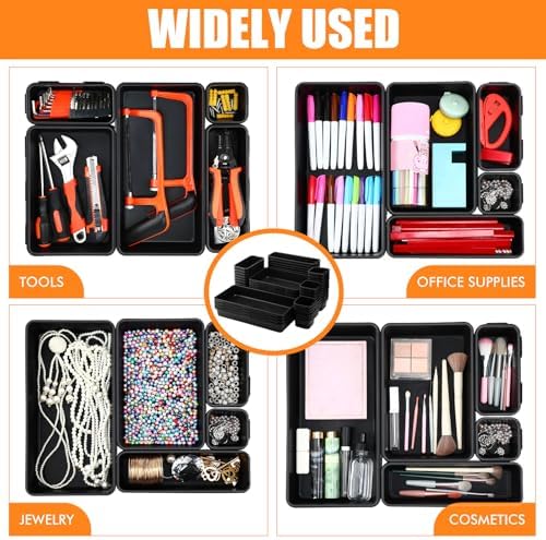 funnymoom 100 pack tool box organizer storage drawer on a desk or shelf