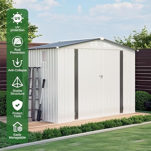 8x6 ft outdoor storage shed, metal garden shed, package contents