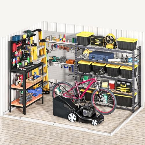 dwvo 7x5ft metal outdoor storage shed, waterproof tool on a desk or shelf