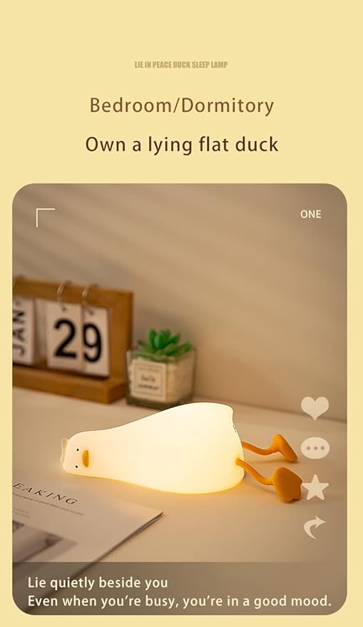 ATSUI Duck Night Light, LED Squishy Novelty Animal Night Lamp, Food Grade - Image 5