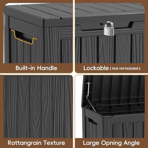 lubannese outdoor storage box, waterproof deck box, outdoor on a desk or shelf