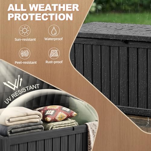efu outdoor storage box 260 gallon deck box shown in use