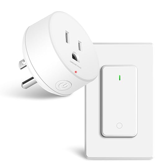 Remote Switch Outlet, Wireless On/Off Light Switches Wall Mounted, TUV List by greencycle