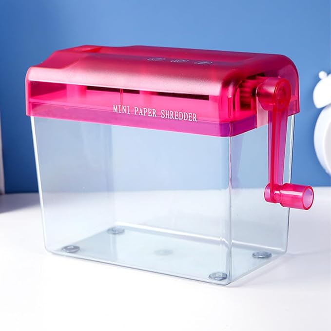 Healvian Manual Paper Shredder Small Desktop Handheld Red Compact Office and - Image 5