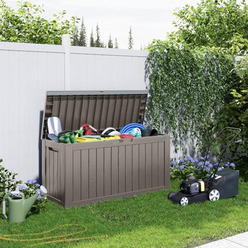 patiozen 90 gallon resin deck box, lockable patio, package contents
