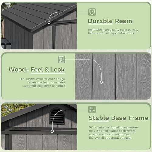 patiowell 4 x 4 ft plastic outdoor storage, package contents