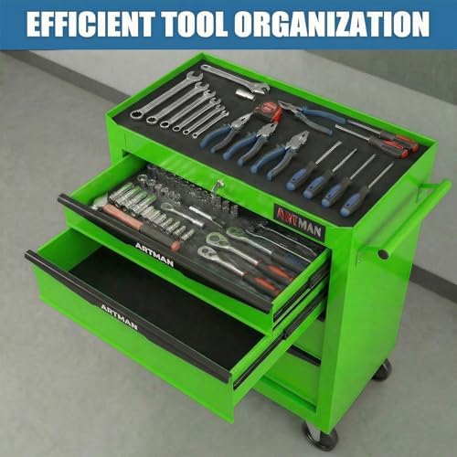 4-drawer rolling tool chest - heavy duty tool showing dimensions
