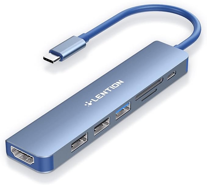 LENTION USB C Hub with 100W Charging, 4K HDMI, Dual Card Reader, USB 3.0 & 2.0 by LENTION