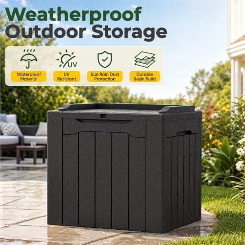 flamaker deck box 31 gallon waterproof resin small, package contents