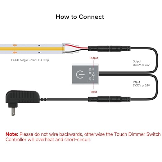 FCOB Mini Touch Dimmer Switch Brightness Adjustment Monochrome On/Off Touch - Image 3