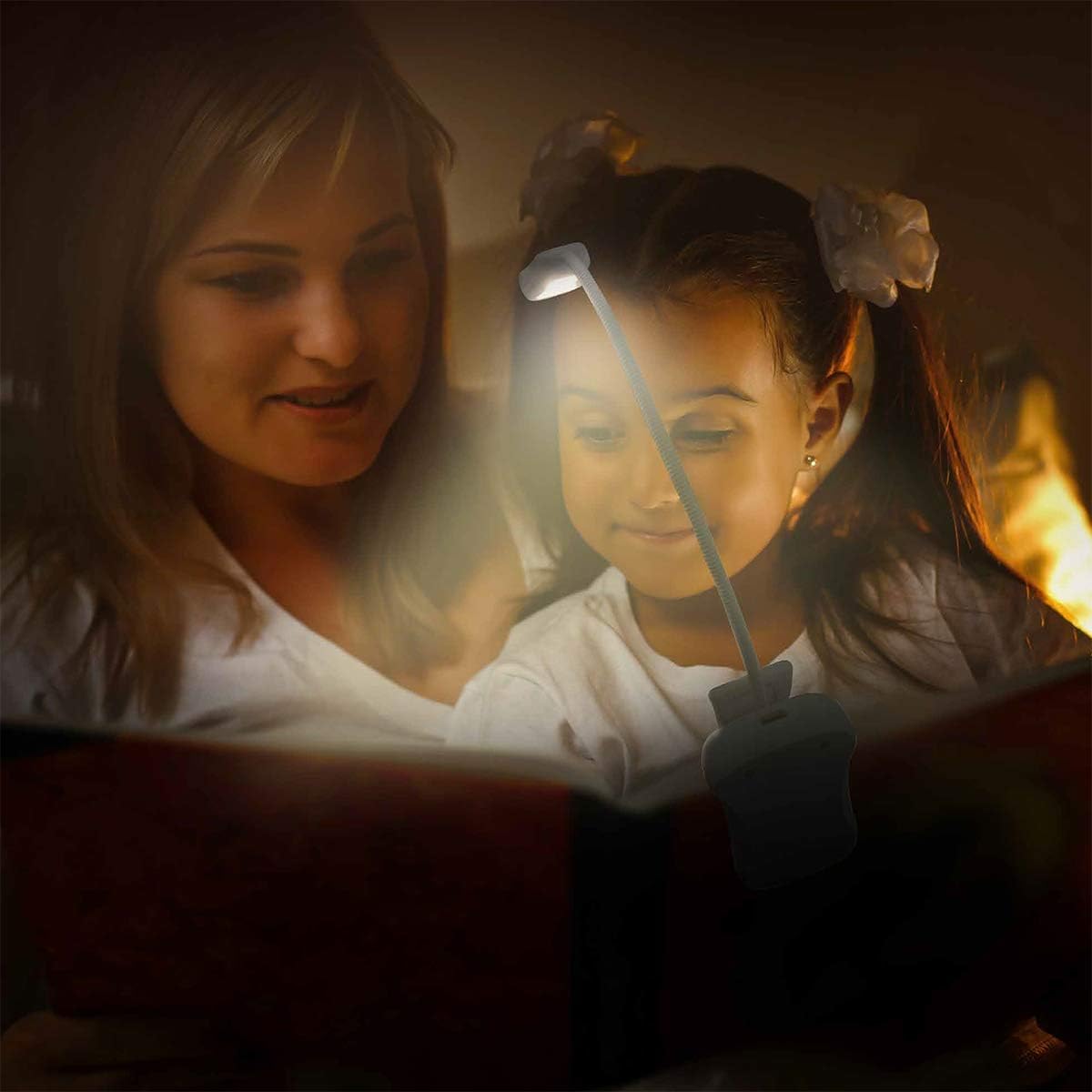 Vekkia 3000K Warm LED Rechargeable Book Light(Elegant White) | Easy for Eyes/Clip on Reading Lights for Books in Bed, Car & Travel, Lightweight Slim 2.1 oz/Great for Readers