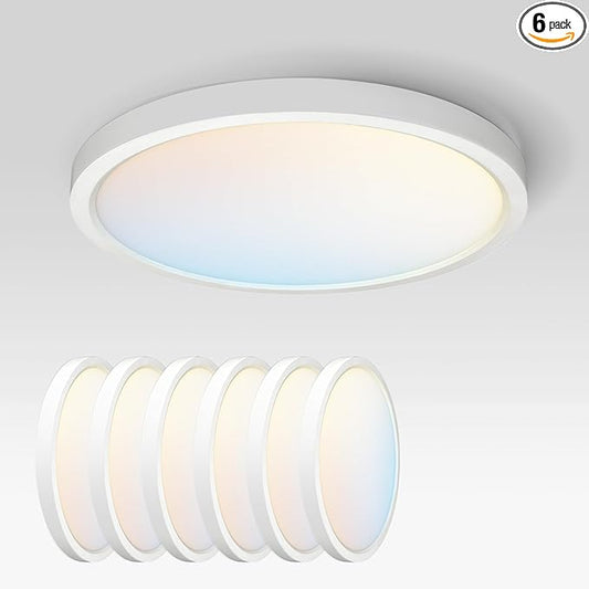 ASD LED 15" Round Flush Mount Ceiling Light Fixture, Low Profile Surface by ASDLightingCorporation