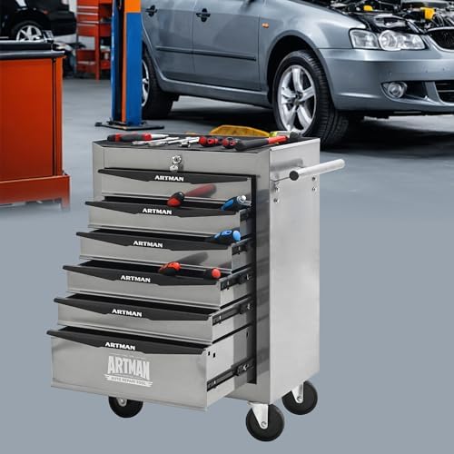 ryh 6 drawers rolling tool chest(silver, 6 drawers（30.5"h shown in use